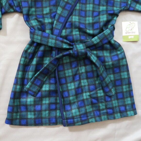 Greendog Boys Warm & Comfy Flannel Plaid Robe  Size 4-5  NWT - Picture 4 of 7
